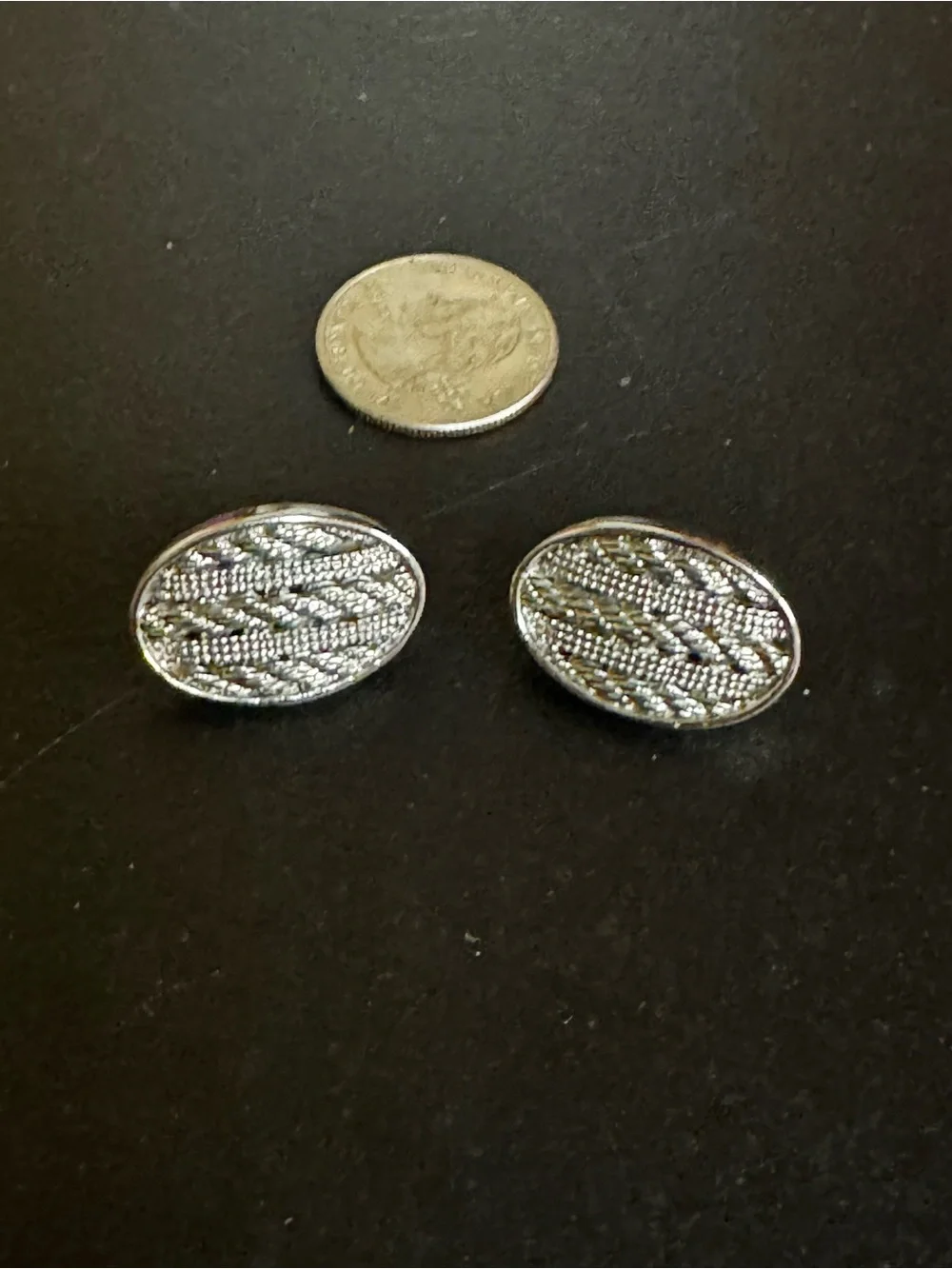Silver Tone Oval Braided Clip On Earrings